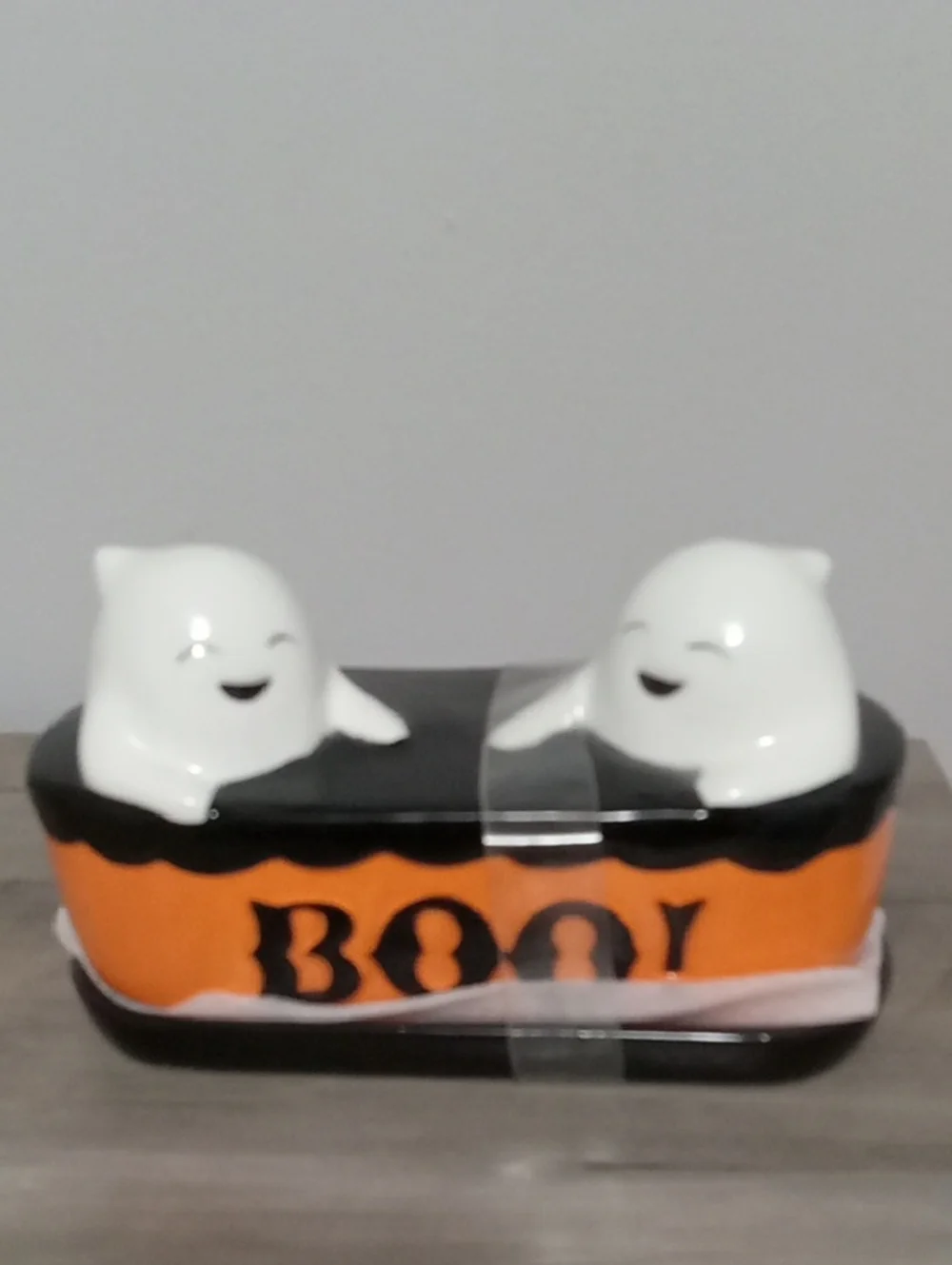 Halloween Ghost Butter Dish New
